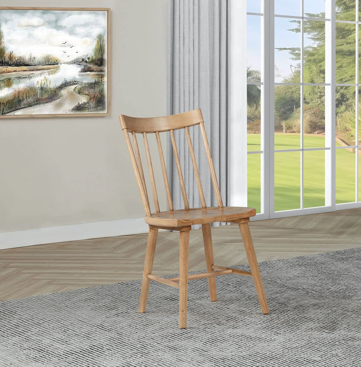 Middleton Solid Wood Dining Side Chair Brown (Set of 2) | 18 x 23.25 x 36.75 in | Solid Wood & Rubberwood | Dining Room