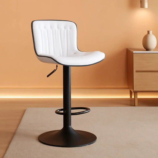White Bar Stool Set Of 2 Counter Height Swivel With Back Faux Leather from PriceLows™