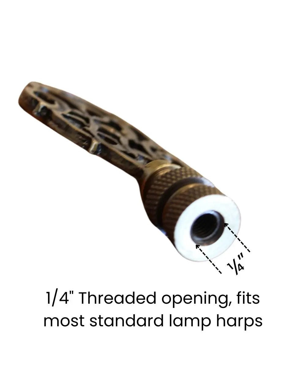 Lamp Finial | Antique Brass | 3 Inch | Williamsburg Cipher