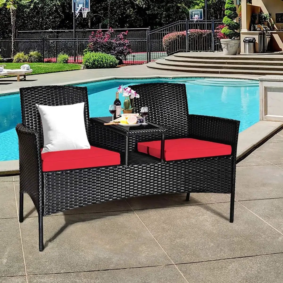 Wicker Outdoor Conversation Set With Removable Cushions from PriceLows™