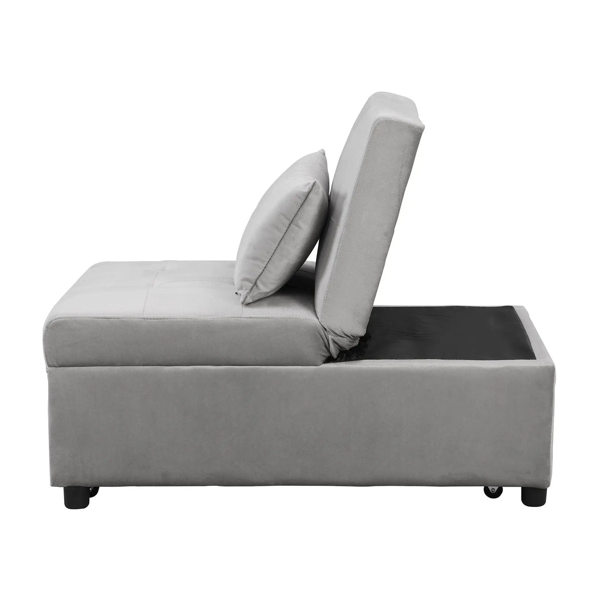 Folding Sofa Bed | Gray Fabric | Space Saving Frame | Single Size
