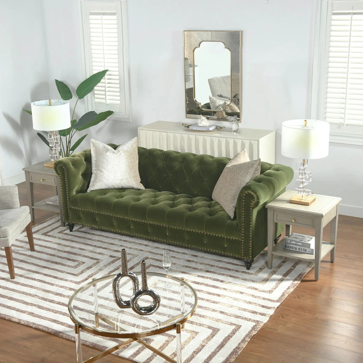 Alto Tufted Chesterfield Sofa | 2 Pieces | Fabric & Iron | Living Room