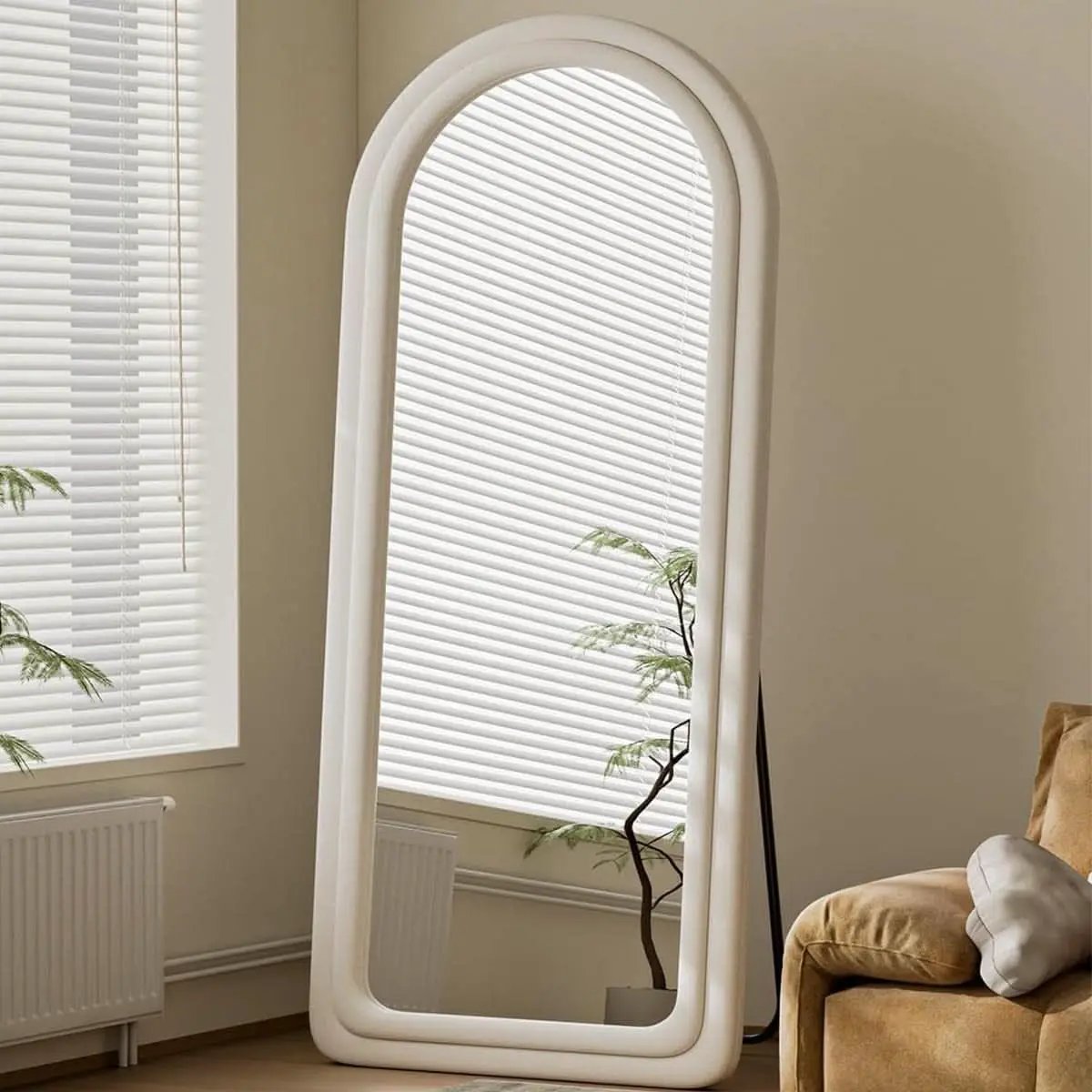 Arched Full Length Floor Mirror 71 X 32 Inches White from PriceLows™