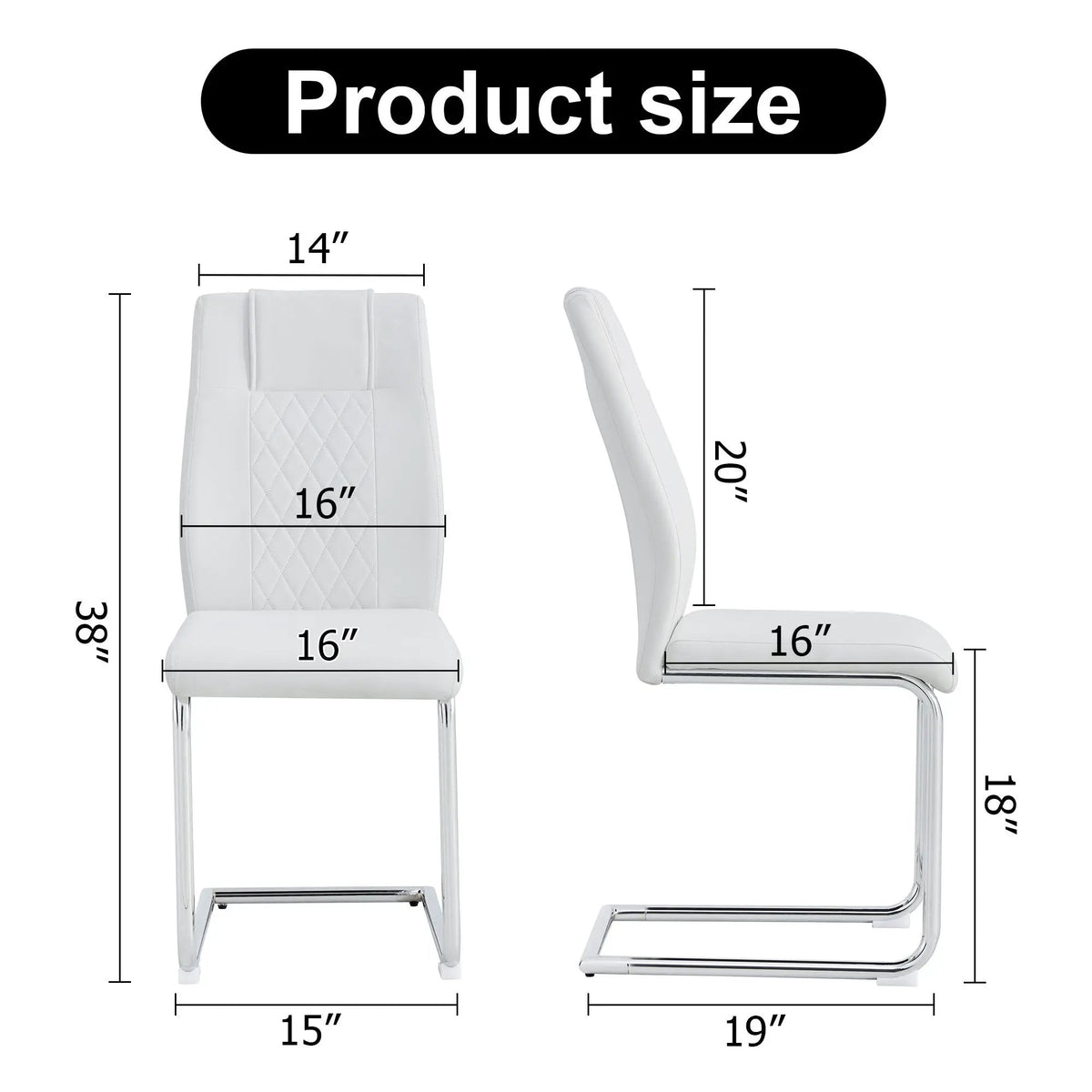 Modern Dining Chairs | Padded Seat | Metal Legs | Anti-Slip Footpads