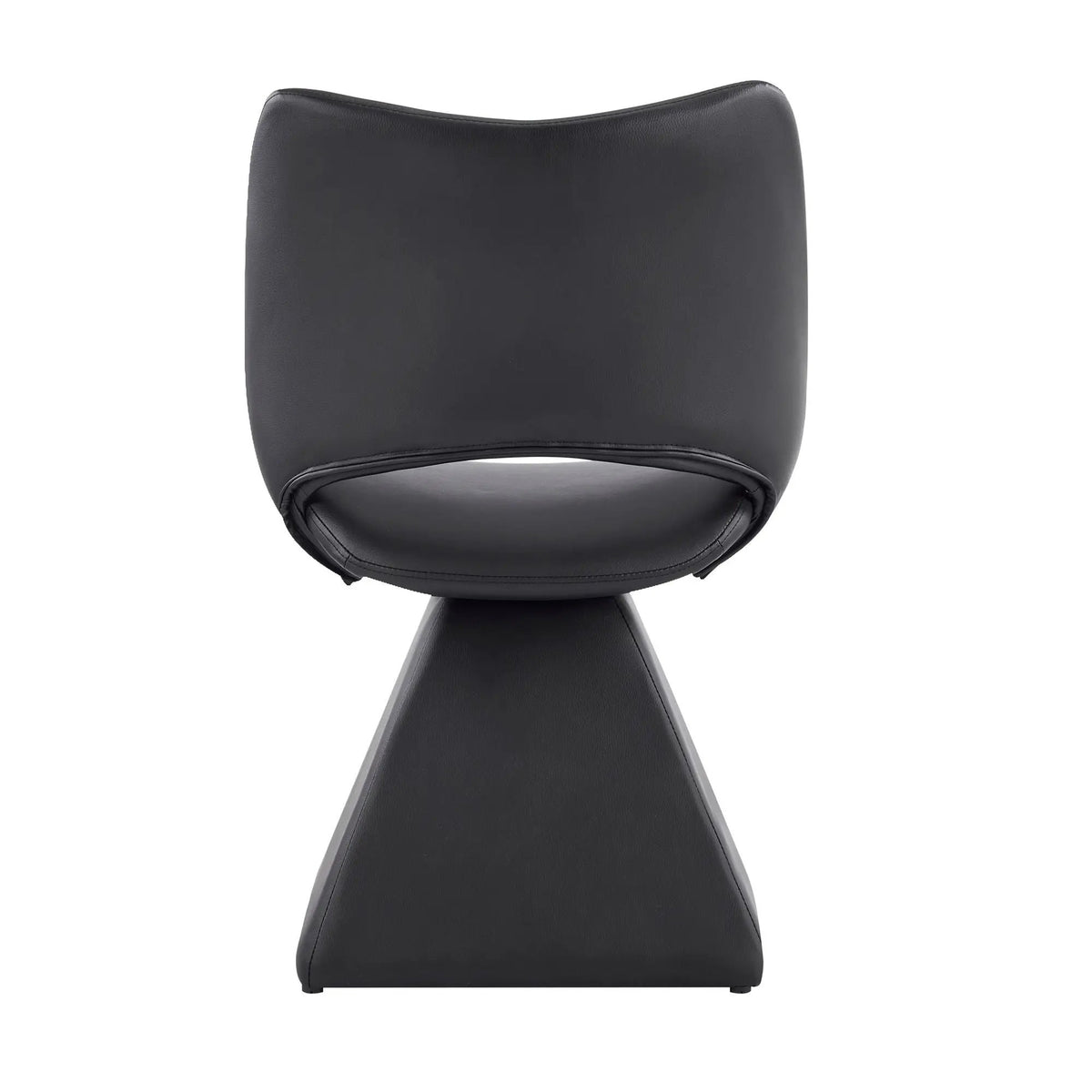 Modern Swivel Dining Chair | High Back | Faux Leather | Black
