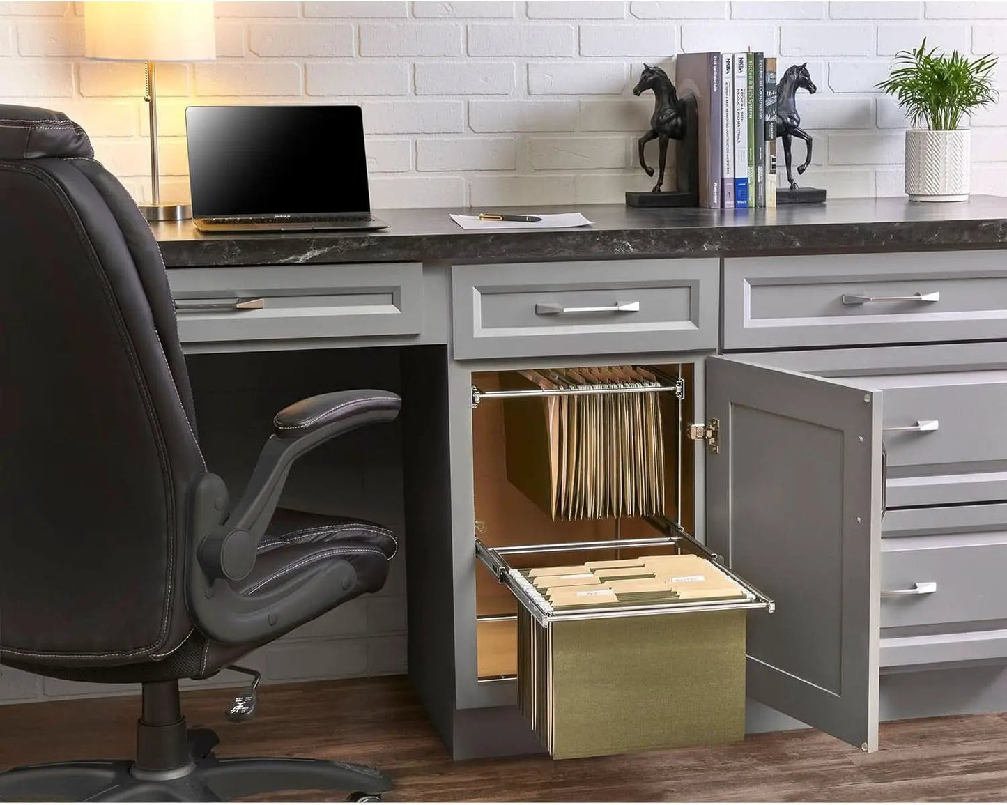 Two Tier Base Cabinet File Drawer Organizer Chrome 14.5 in from PriceLows™
