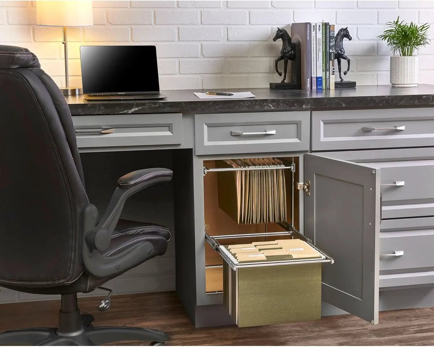 Two Tier Base Cabinet File Drawer Organizer Chrome 14.5 in from PriceLows™
