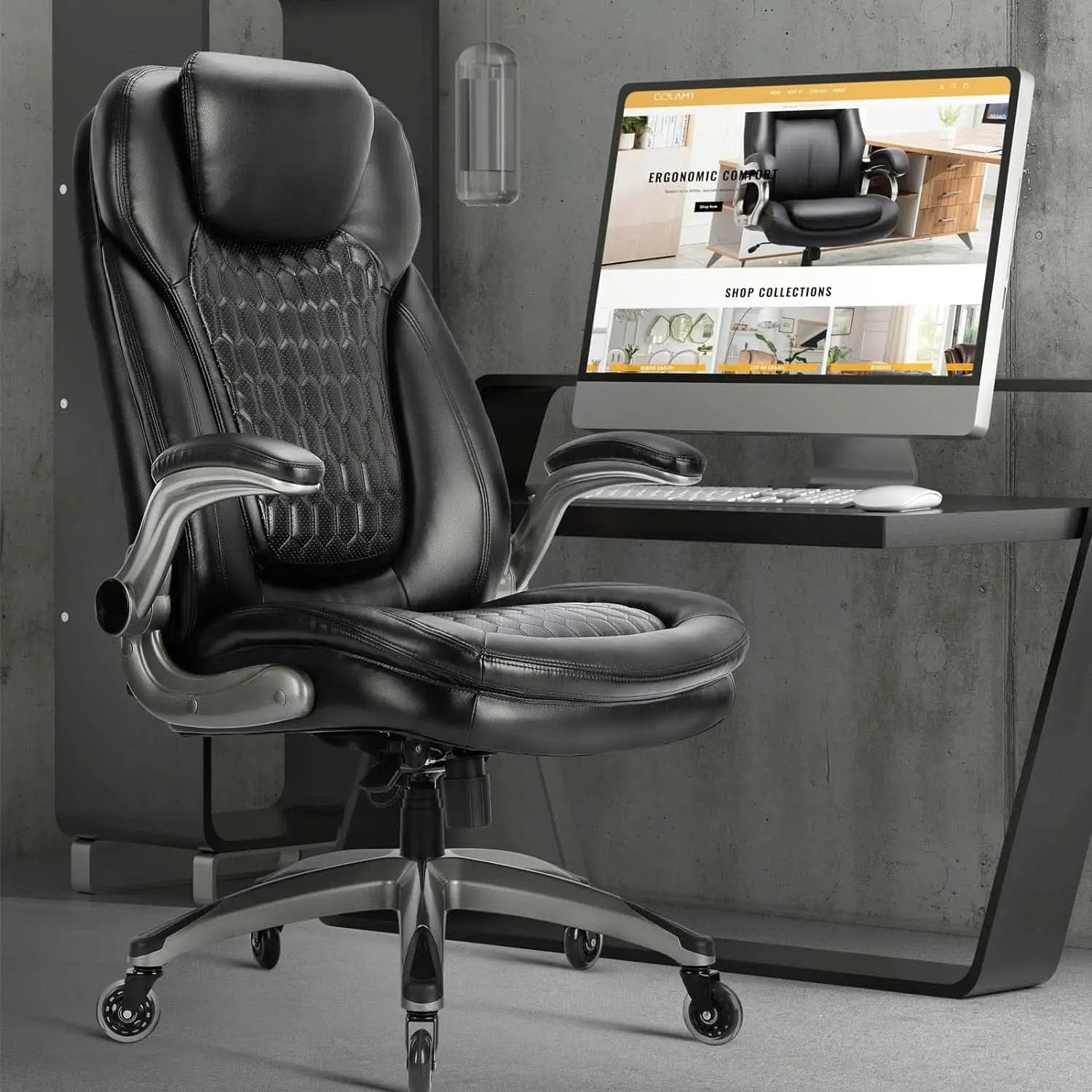 Ergonomic High Back Leather Office Chair For Home Use from PriceLows™