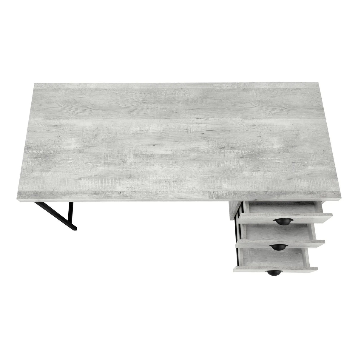 Computer Desk | 3 Storage Drawers | Metal Glides | 55.25 Inch Length