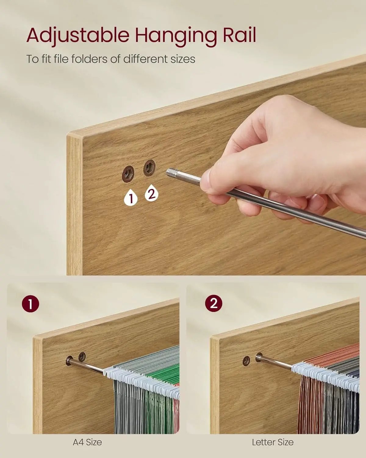 Straw Yellow 2 Drawer Rolling File Cabinet Printer Stand from PriceLows™