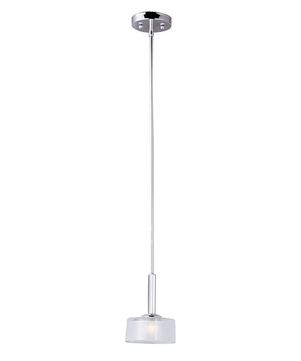 Mini Pendant Light | Frosted Glass | Polished Chrome | 7 Inch