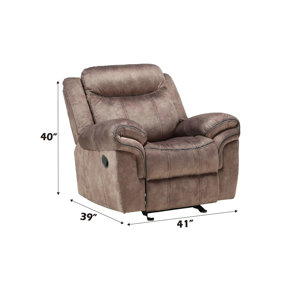 Zubaida Two Tone Glider Recliner Glider Chair | 2 Pieces | Fabric & Metal | Living Room