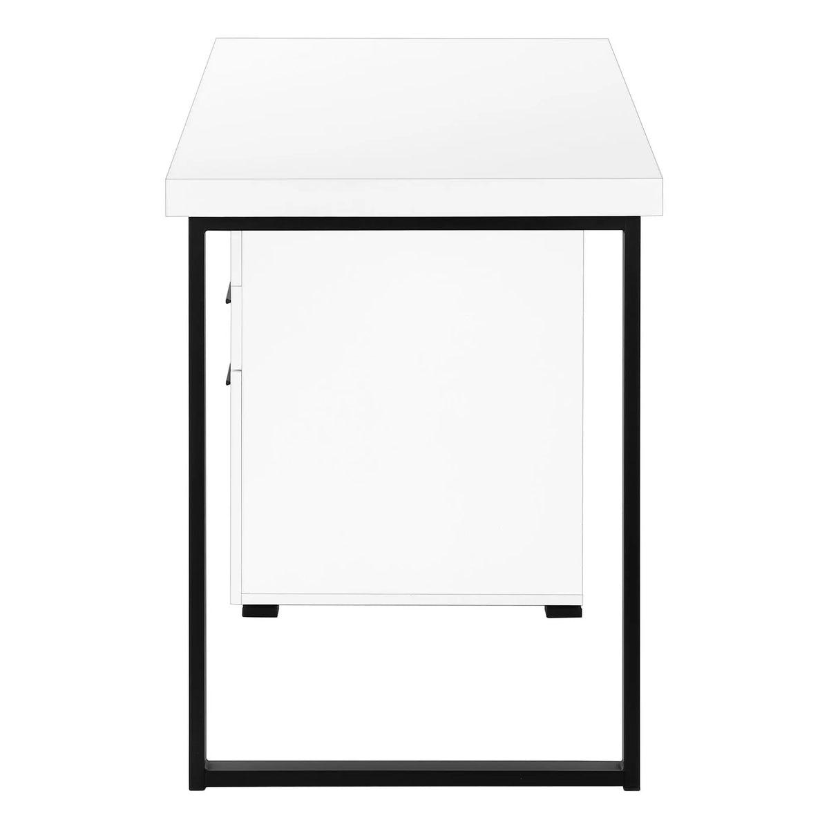 48 Inch Reversible Computer Desk | Laminate Finish | U-Shaped Metal Legs | Ample Storage Drawers