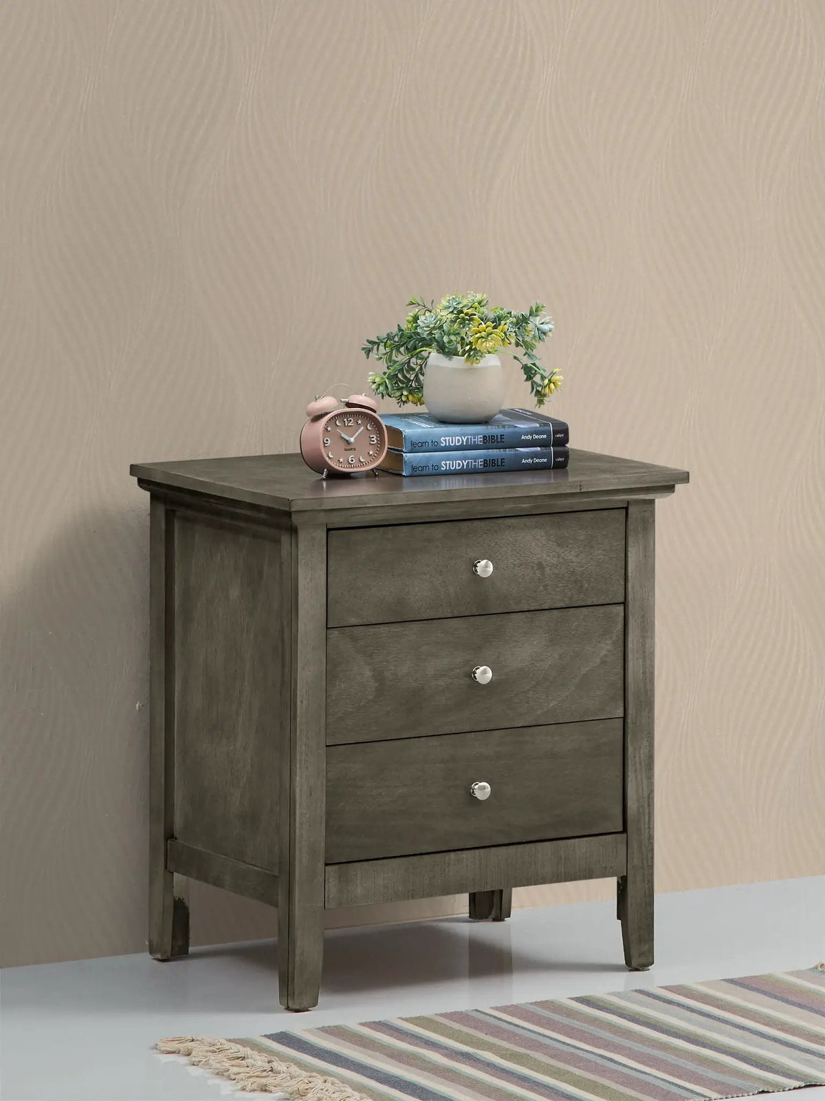3 Drawer Nightstand | Real Wood Veneer | Dovetail Joints | Fully Assembled