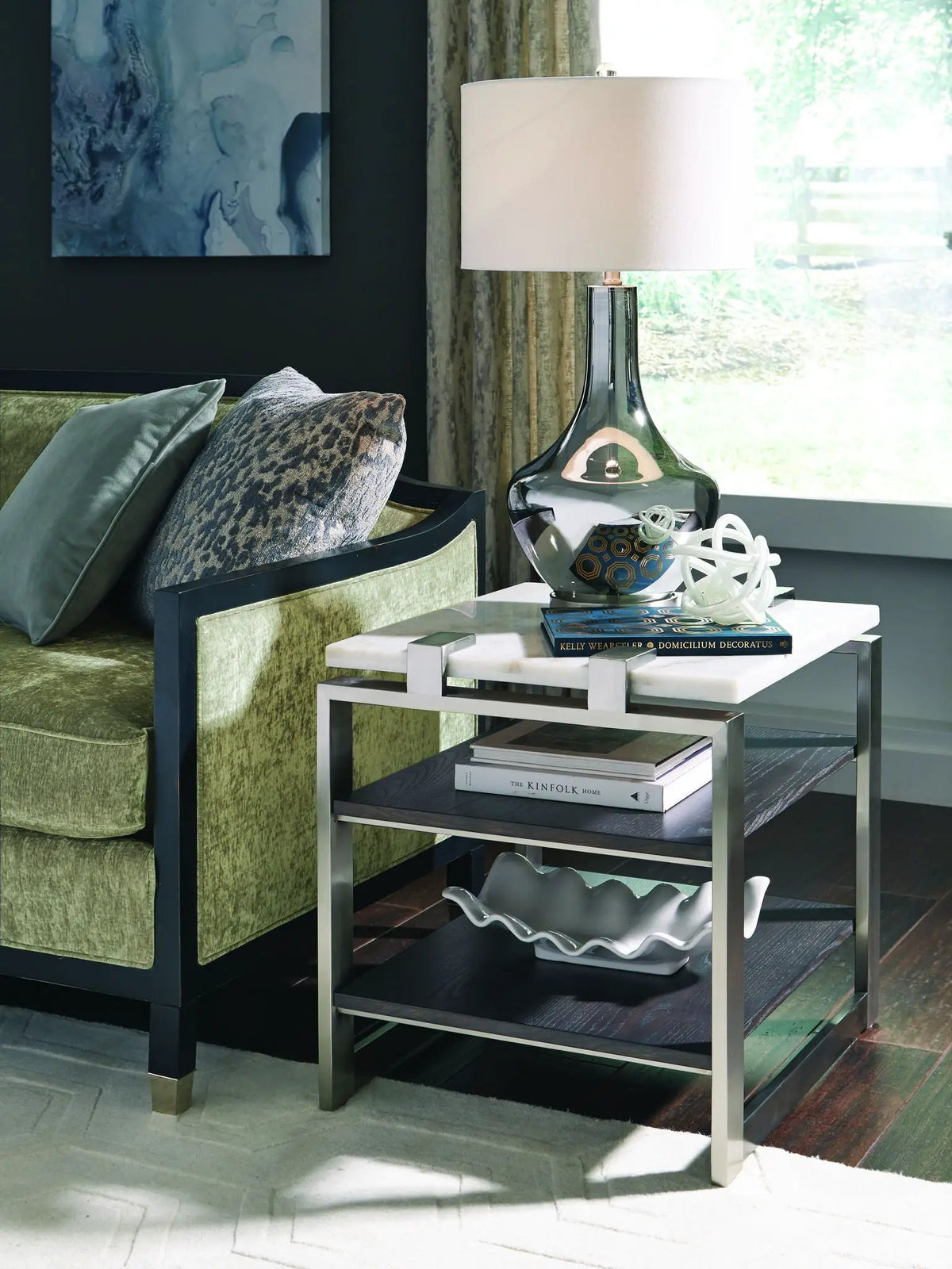 Paradox Rectangular End Table | 26 Inch Length | Modern Lifestyle Design | 24 Inch Height