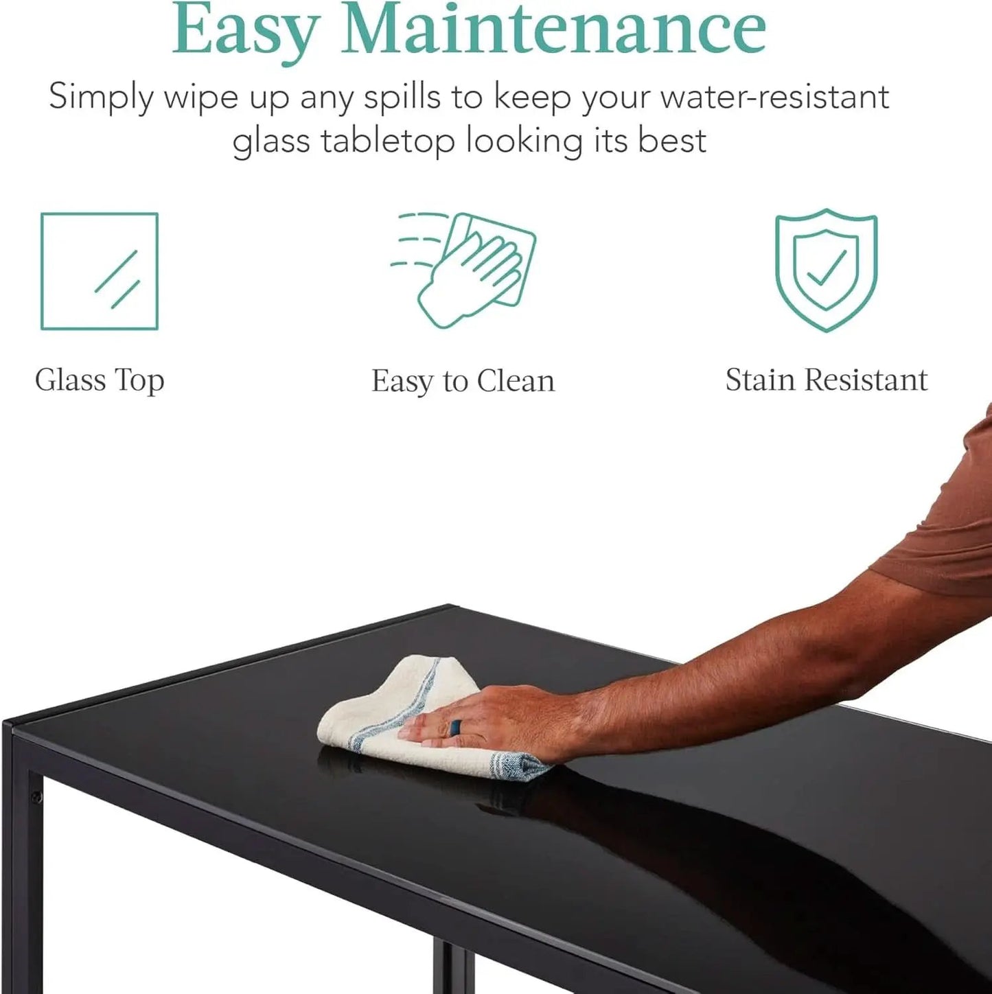 Tempered Glass Ultra Lux Countertop Dining Table Set Black 51 Inch from PriceLows™