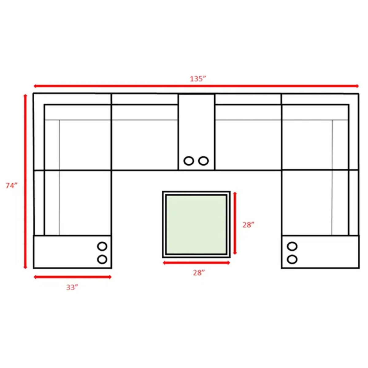 Patio Rattan Sectional Set | Half-Round HDPE Wicker | Rustproof Aluminum Frame | Fully Assembled