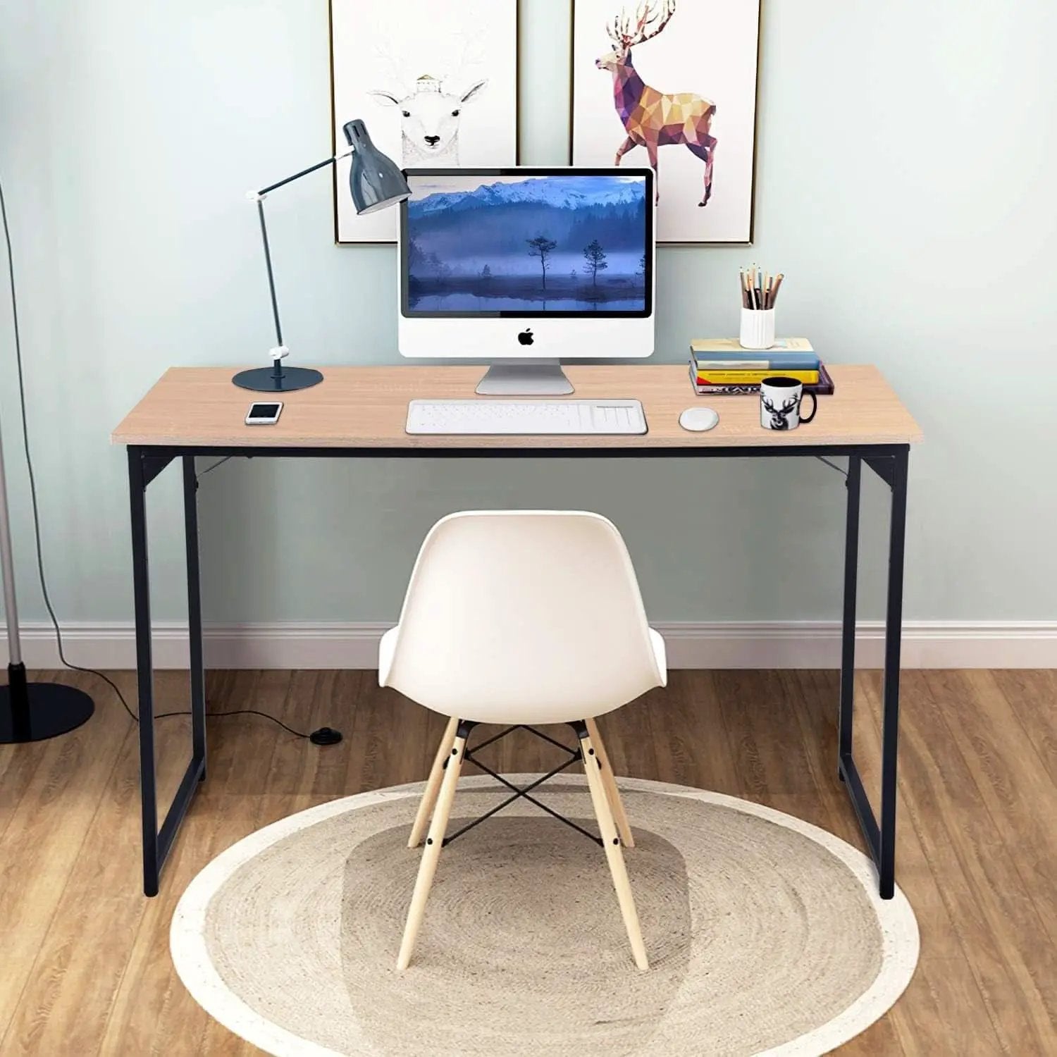 47.2-Inch Computer Desk With Metal Frame For Home Office from PriceLows™