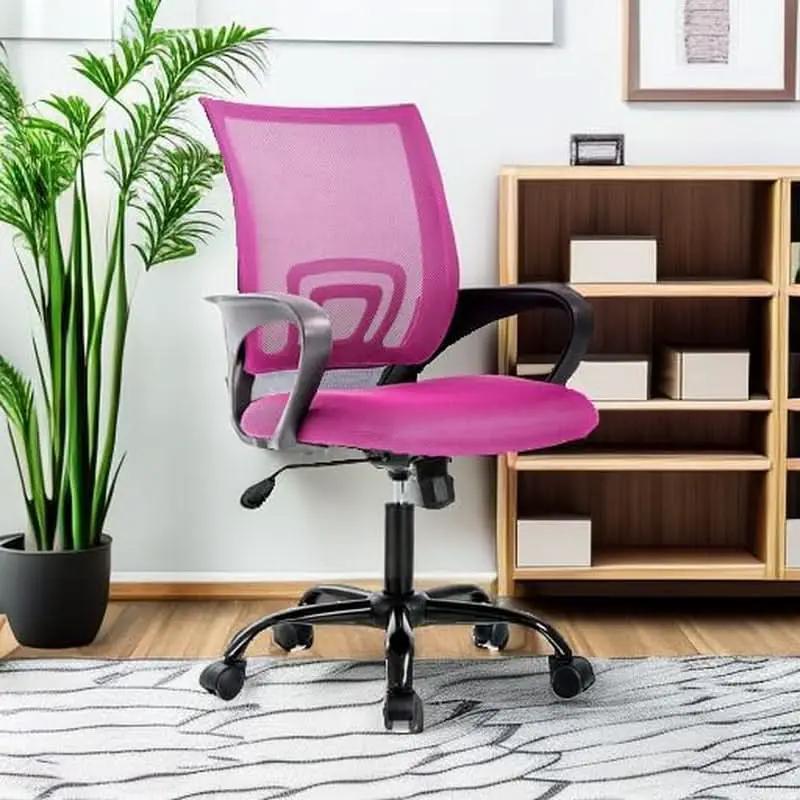 Pink Mesh Executive Office Chair With Lumbar Support from PriceLows™