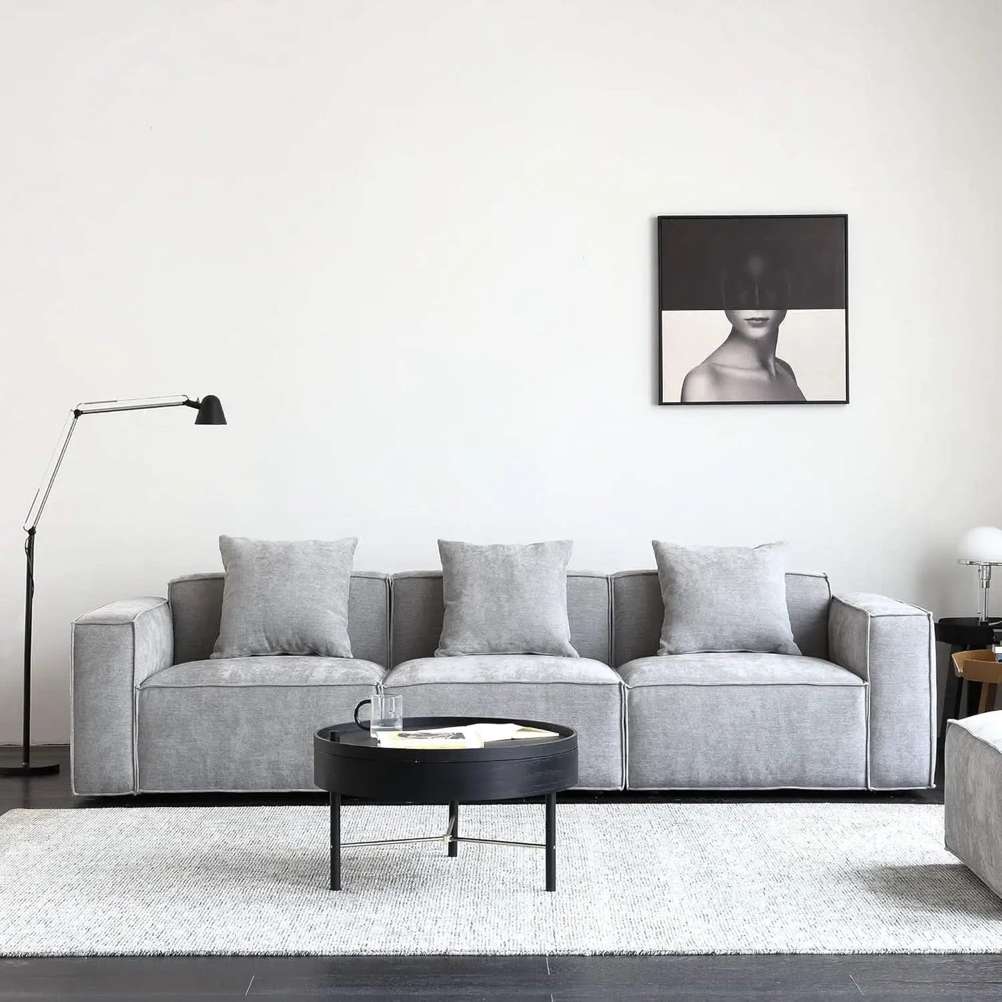 Grey Modular Sectional Sofa Set With Ottoman And Chaise from PriceLows™