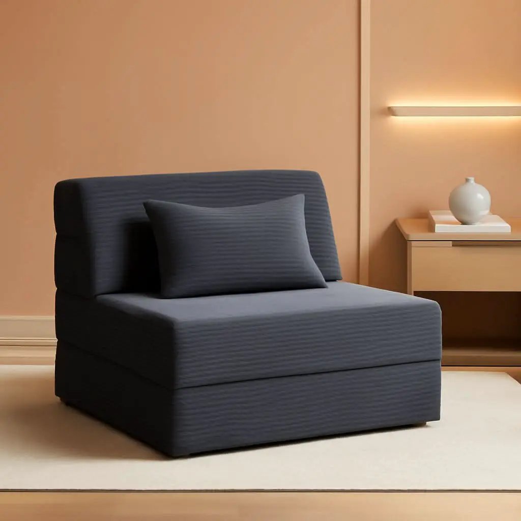 Dark Gray 4In1 Folding Memory Foam SofaBed Washable Cover from PriceLows™