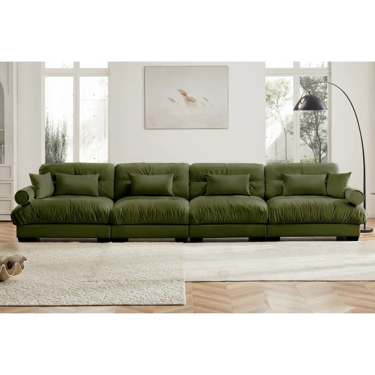 Modular Sectional Sofa | Deep Seat Cushions | Vintage Velvet