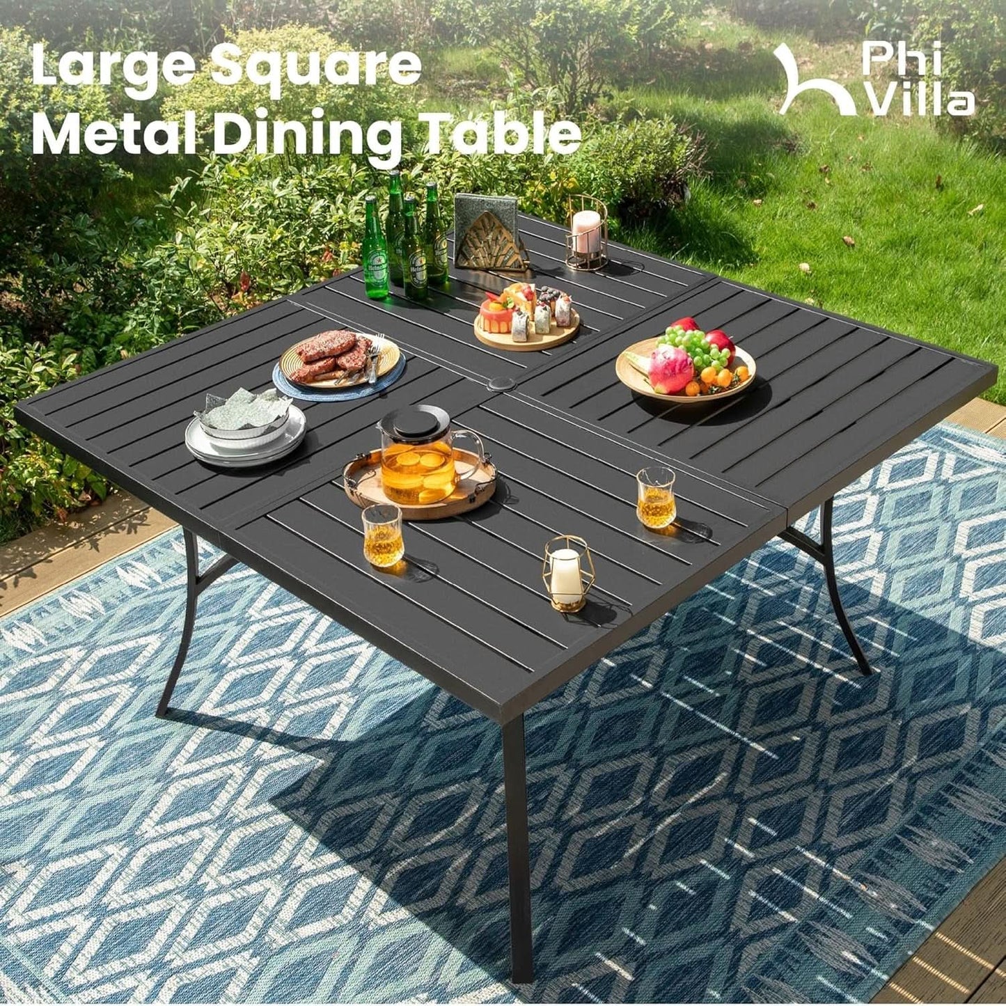 9 Piece Outdoor Dining Set Blue Patio Table With Chairs from PriceLows™