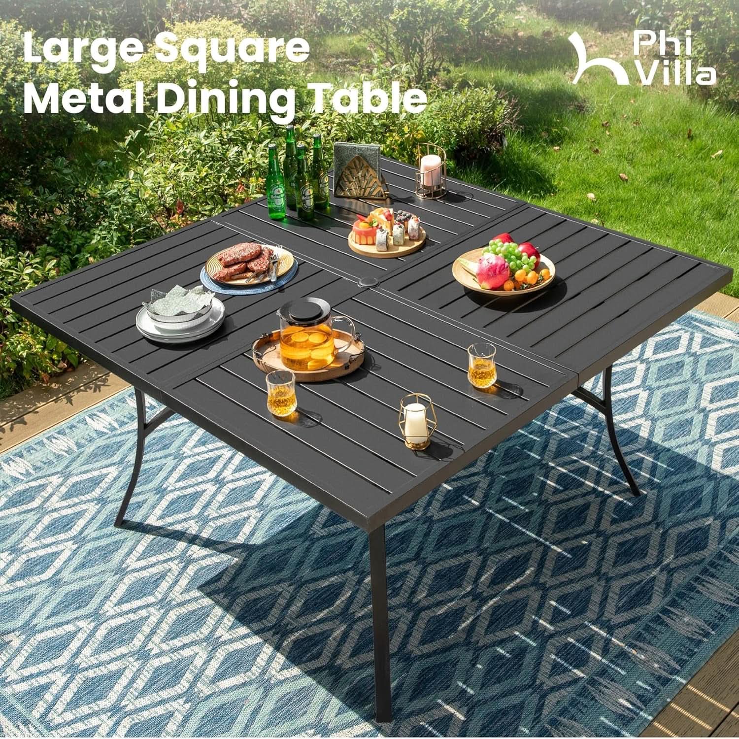 9 Piece Outdoor Dining Set Blue Patio Table With Chairs from PriceLows™