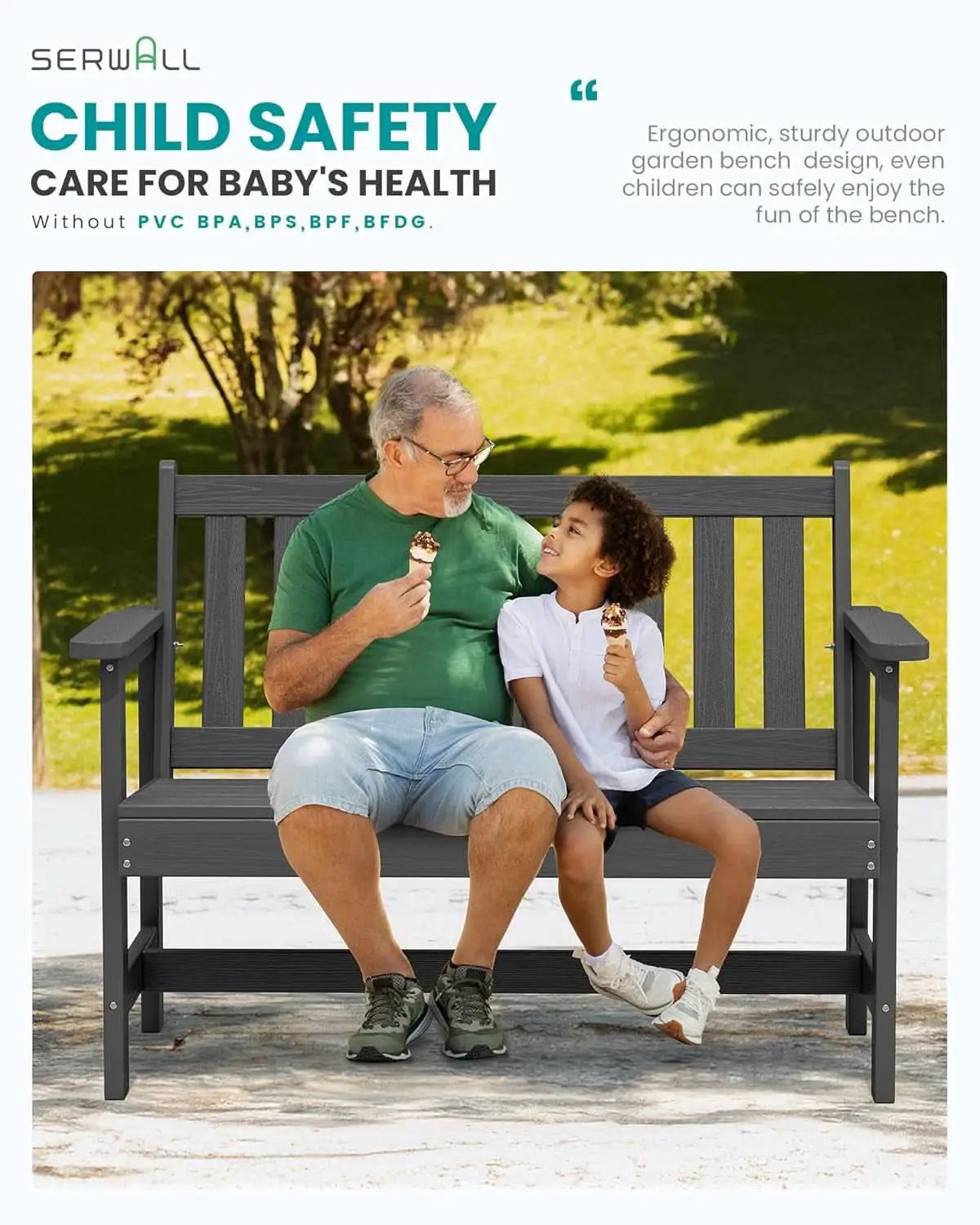 Weatherproof Two-Person Outdoor Bench With High Weight Capacity from PriceLows™
