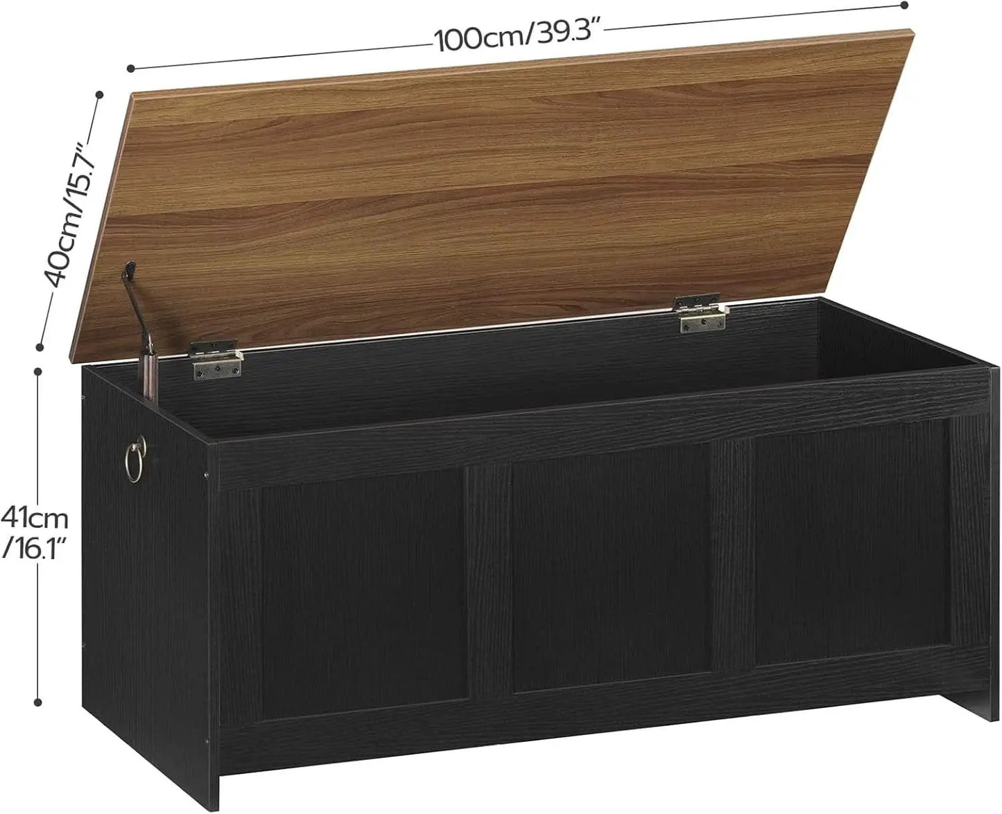 39.3Inch Walnut Storage Bench Featuring Extra Lift from PriceLows™