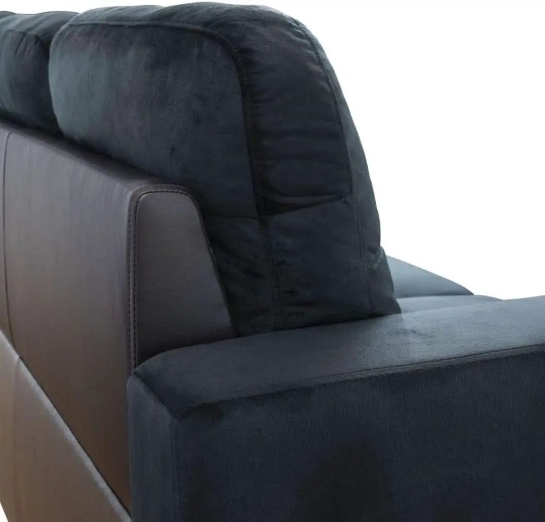L Shaped 3 Piece Sofa Set With Storage Ottoman Dark Blue