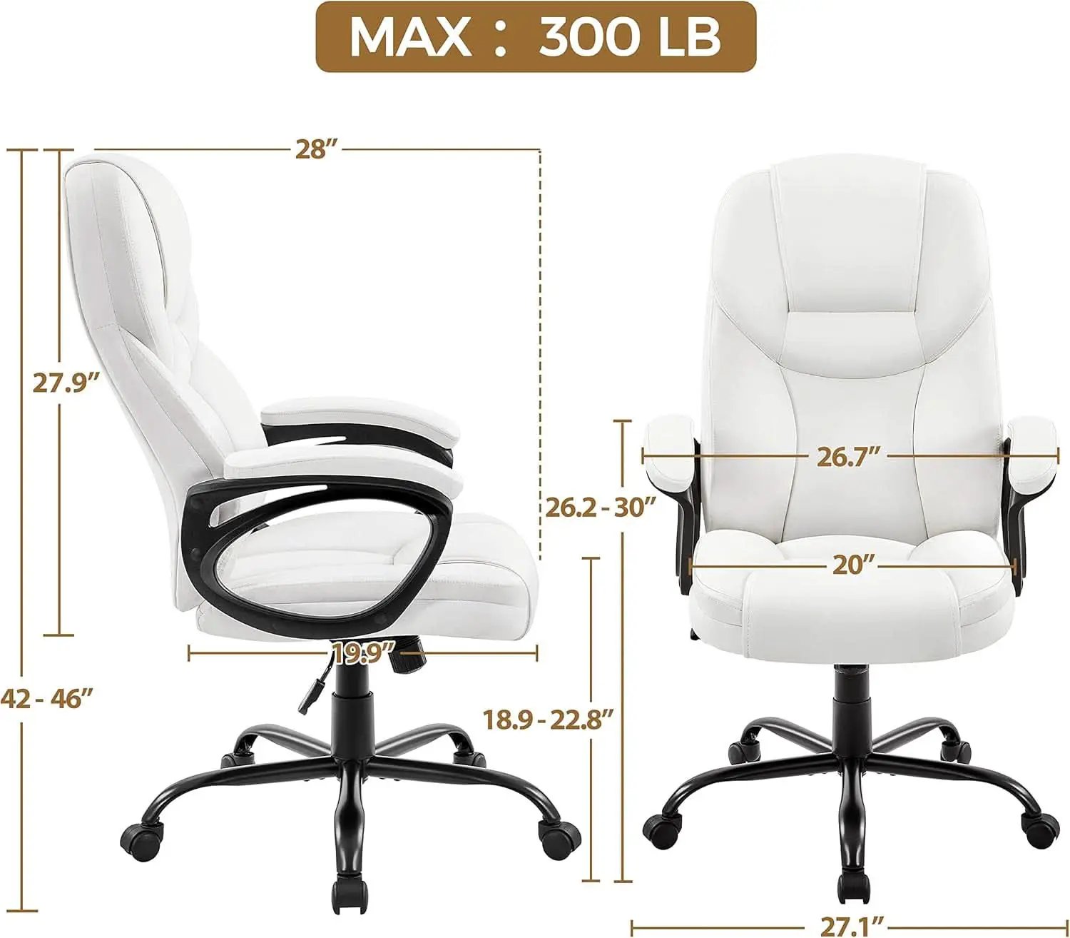 High Back Executive Chair White Ergonomic Office Chair from PriceLows™