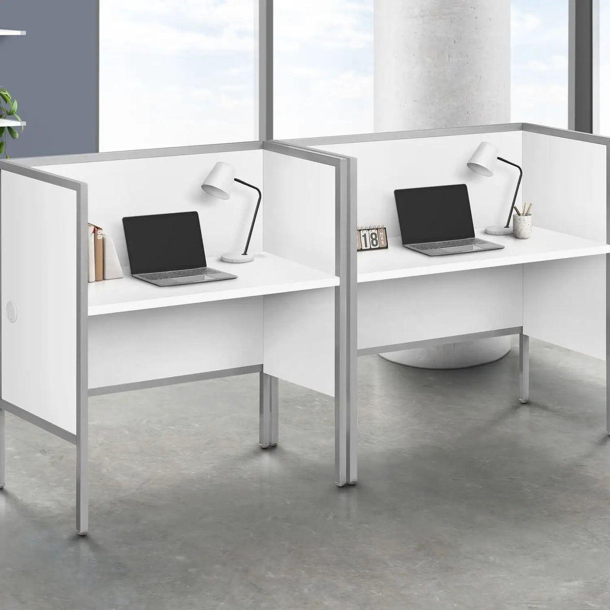 Commercial Office Cubicle Desk | 48 Inch Workstation | ANSI/BIFMA Standards | Space-Saving Features