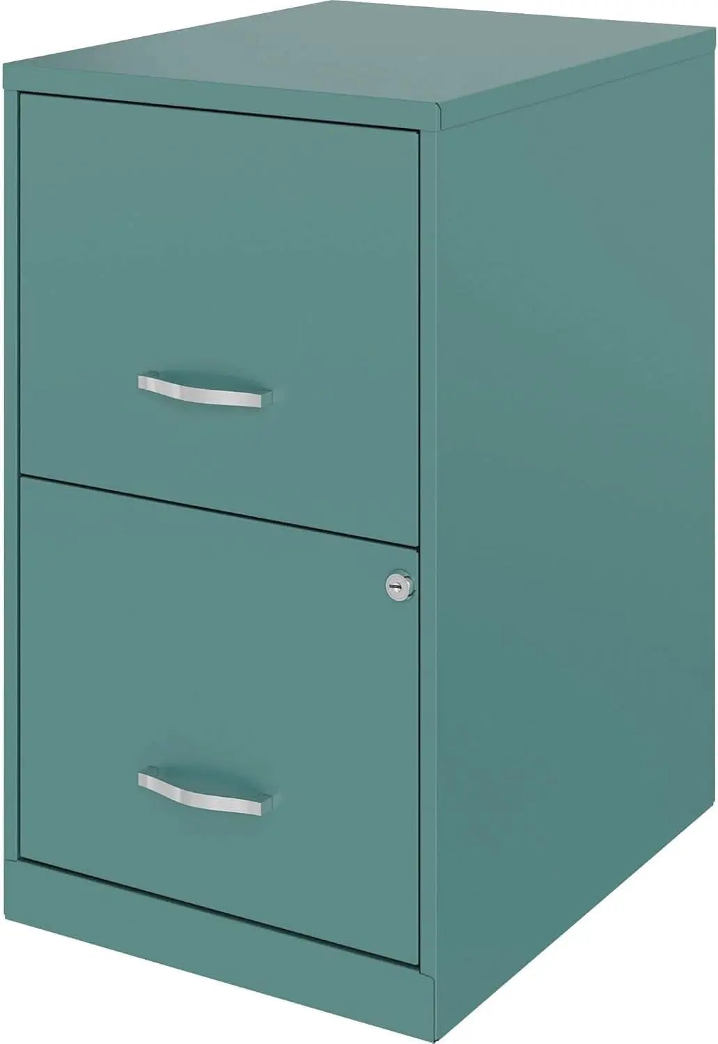 Teal 2-Drawer File Cabinet With Smooth-Glide Drawers, 14.2 Inch Width, 18 Inch Depth, 24.5 Inch Height, Steel from PriceLows™