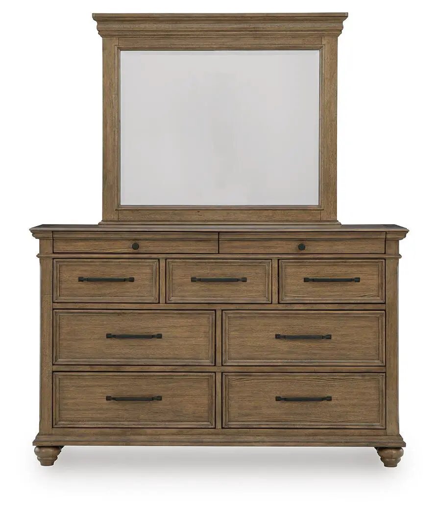Karallin Dresser | 63.88 Inch Width | Oak Veneer | Natural Wood Grain