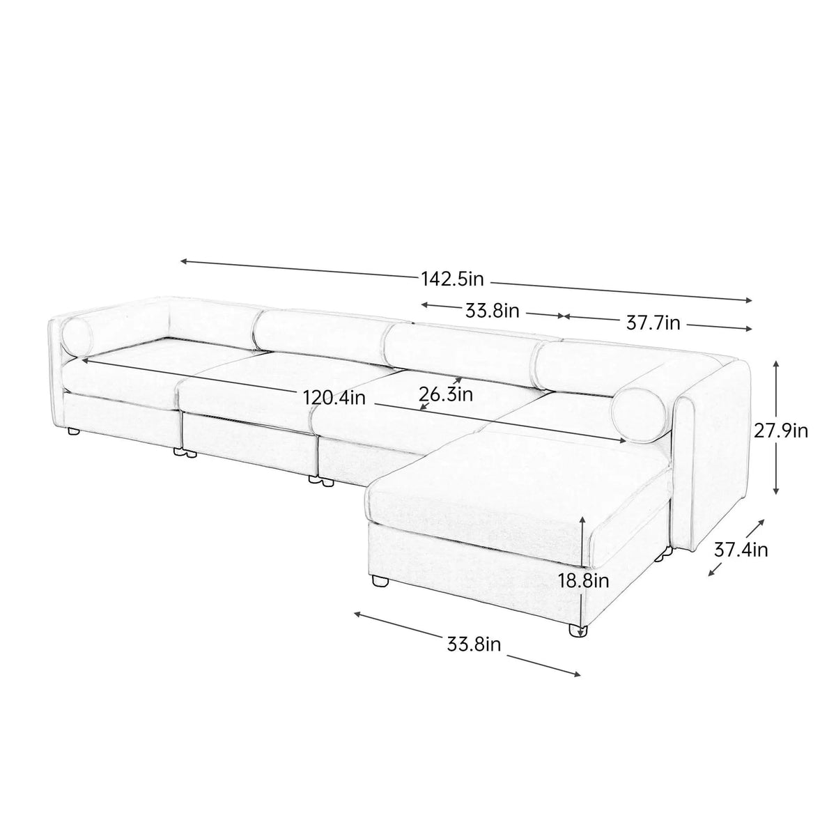 Contemporary Elegant Sofa With Storage And Ottoman 2 Piece Living Room Set | 2 Piece Living Room Set | Living Room Furniture | Living Room