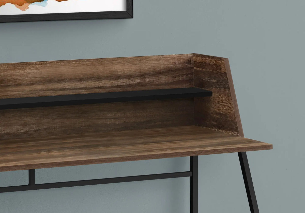 Marble Look Computer Desk With Shelves | 47.25 Inch Width | Sturdy Metal Base | 39.25 Inch Height