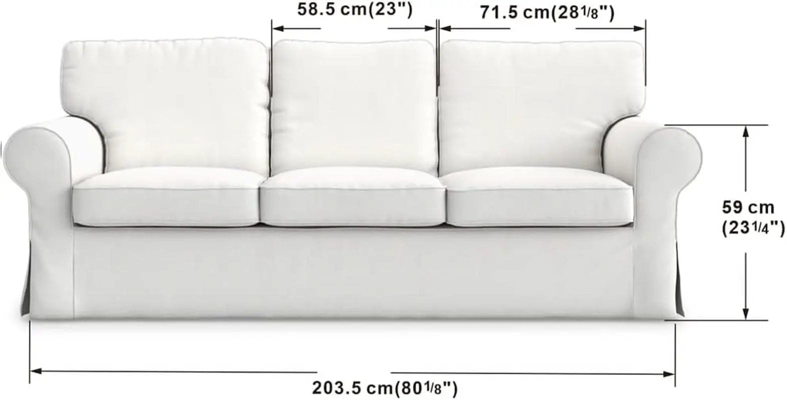 IKEA Ektorp 3 Seat Sofa Slipcover White Replacement from PriceLows™
