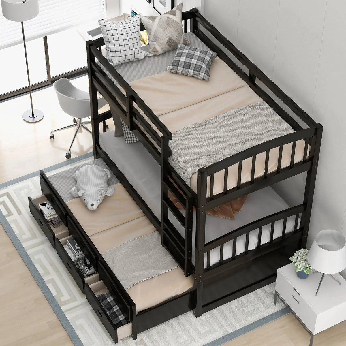 Bunk Bed | Pull Out Trundle | Storage Drawers | Twin Size