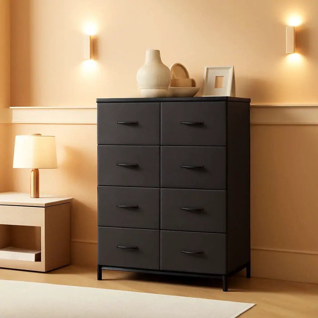 Tall Fabric Dresser With 8 Drawers For Bedroom Storage from PriceLows™