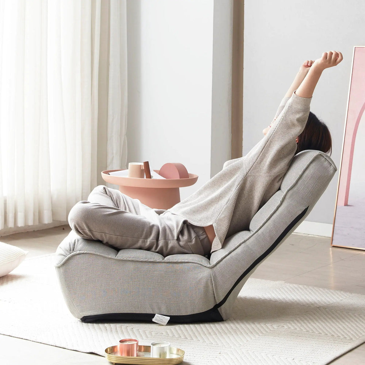 Reclining Floor Chair | Spring Supported | Foldable Base