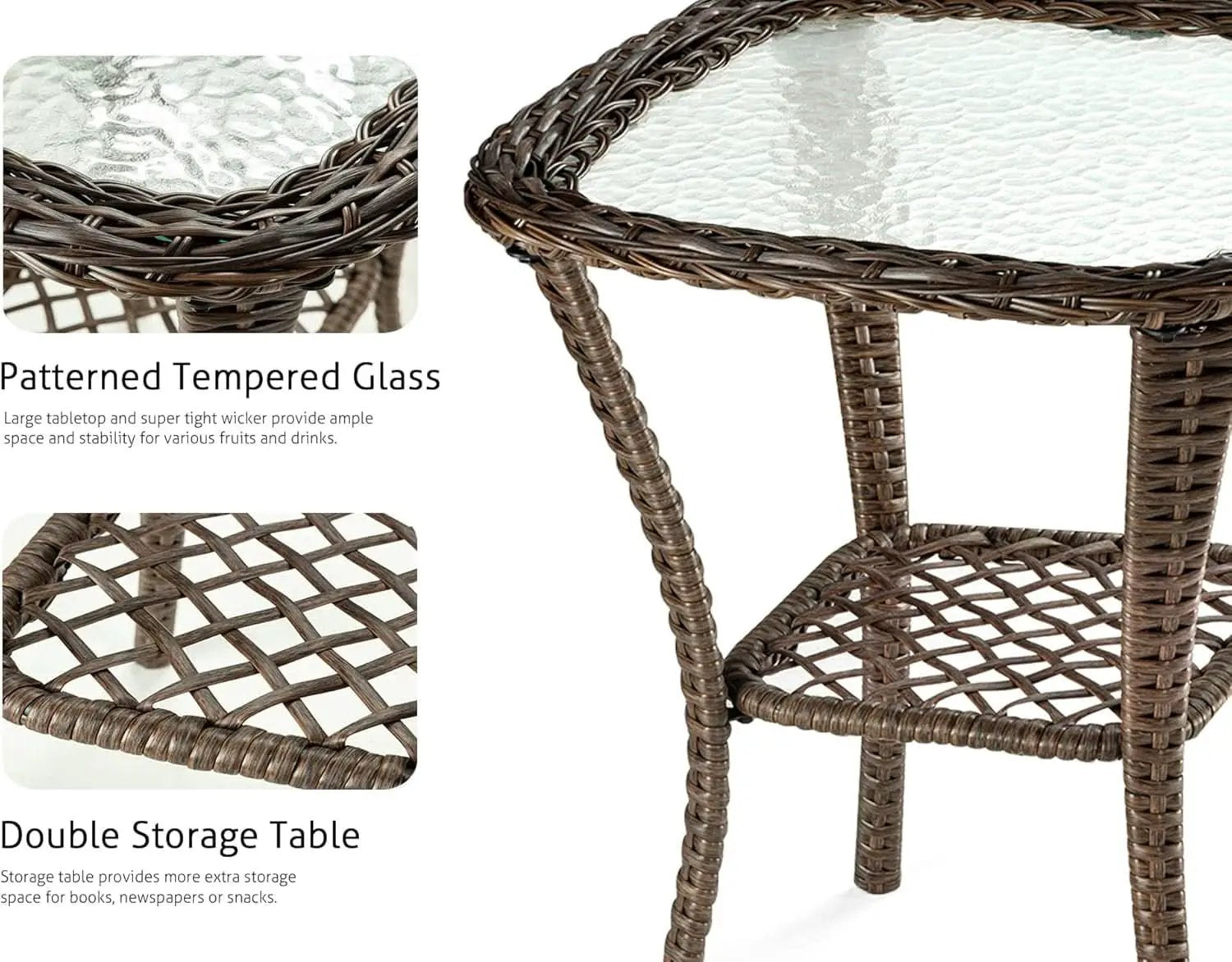 Outdoor Wicker Swivel Glider Rocker Patio Furniture Set from PriceLows™