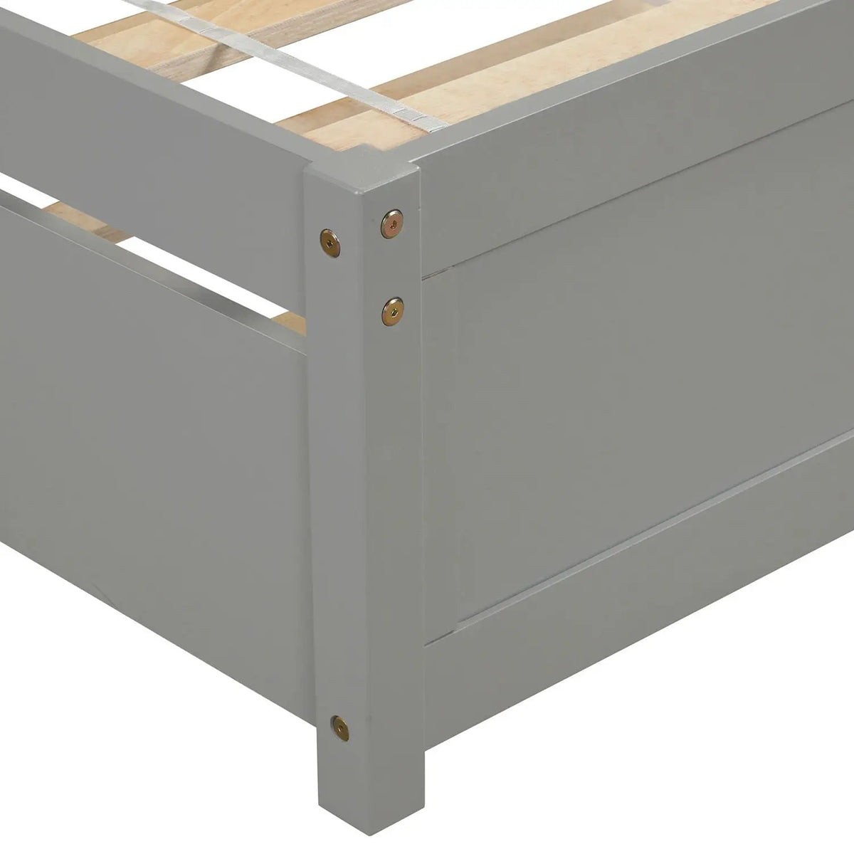 Wood Platform Bed Frame | Trundle Included | Minimalist Stylish Design | 37.5 Inch Height