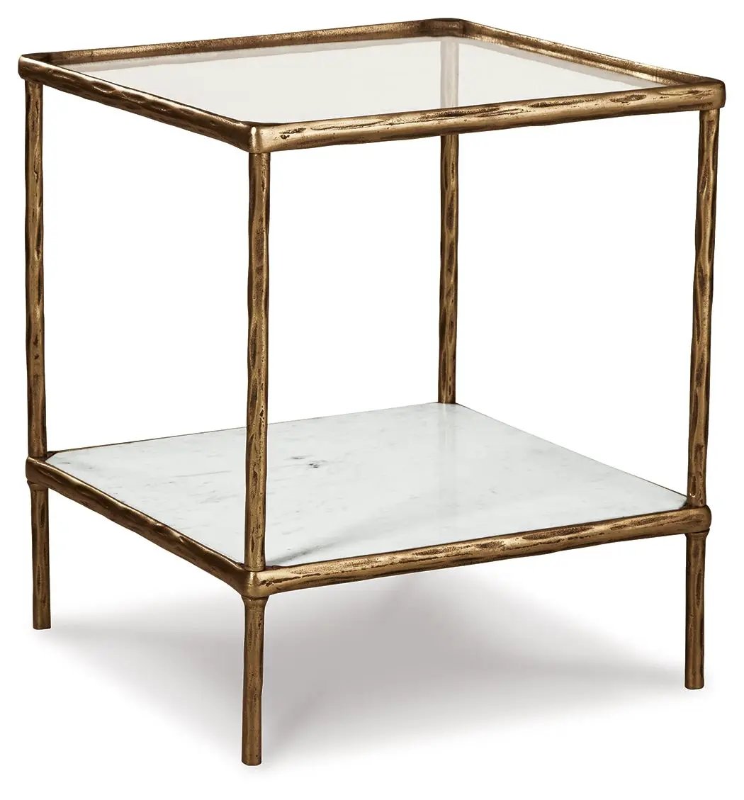 Ryandale Accent Table | Glass Tabletop | Classic Design | Textural Base