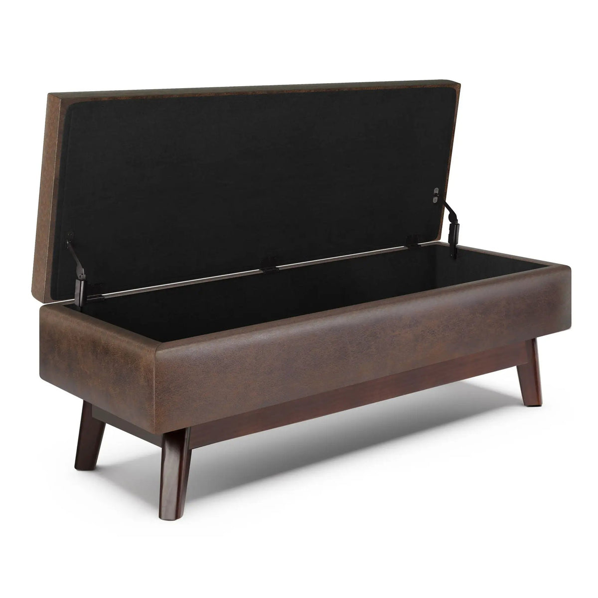 Storage Ottoman | Rectangular Design | Solid Wood Frame | Lift Top