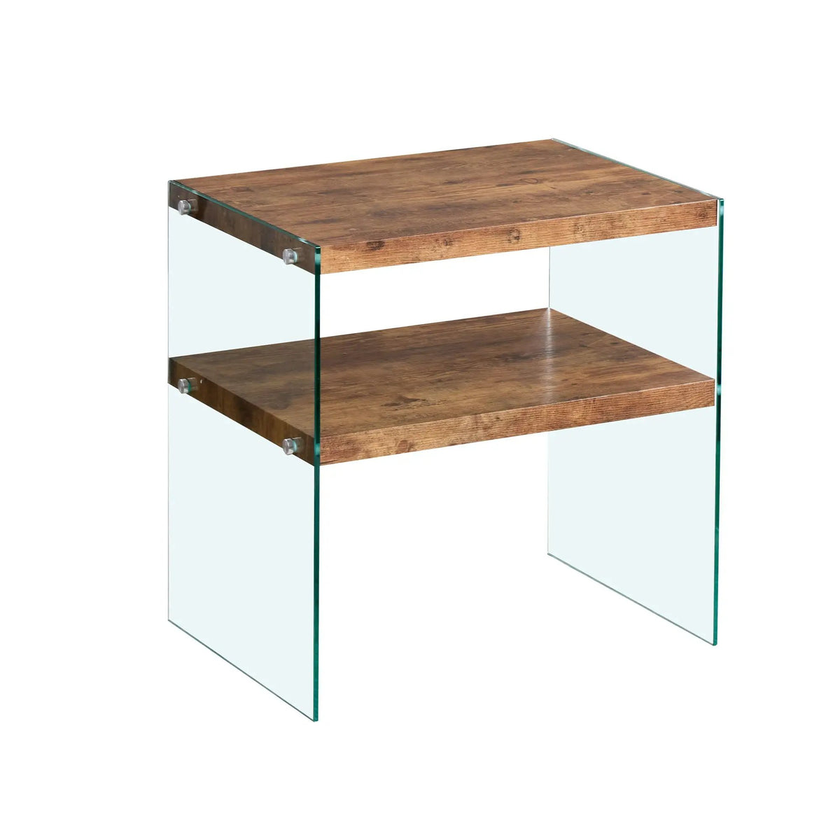 Glass Top Side Table | Tempered Glass | Waterproof Stain-Resistant | Rounded Edges