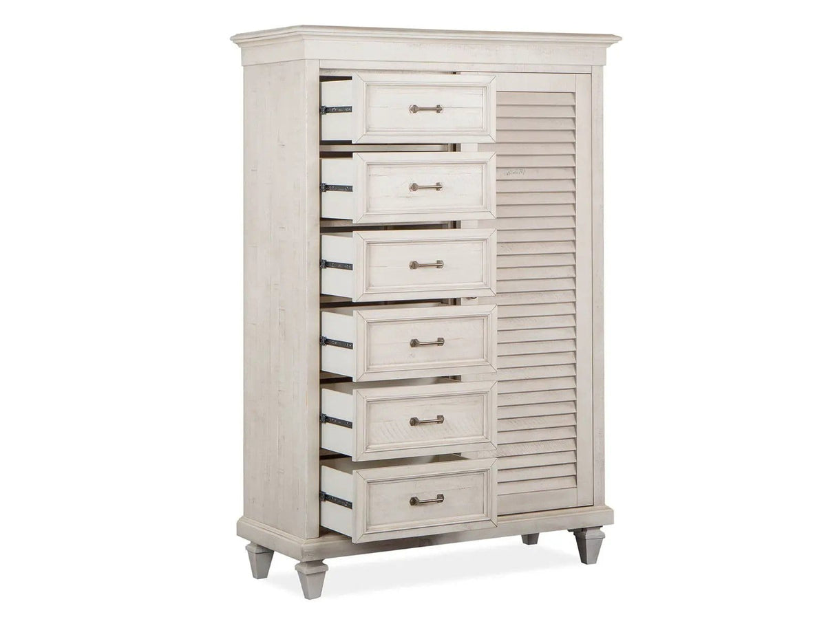 Newport Gentleman's Chest | 20 x 45 x 68 in | Mdf & Veneer | Alabaster