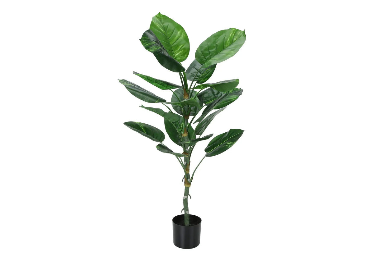 54 Inch Artificial Dieffenbachia Tree | 18 Emerald Green Real Touch Leaves | Indoor Faux Floor Plant | Potted