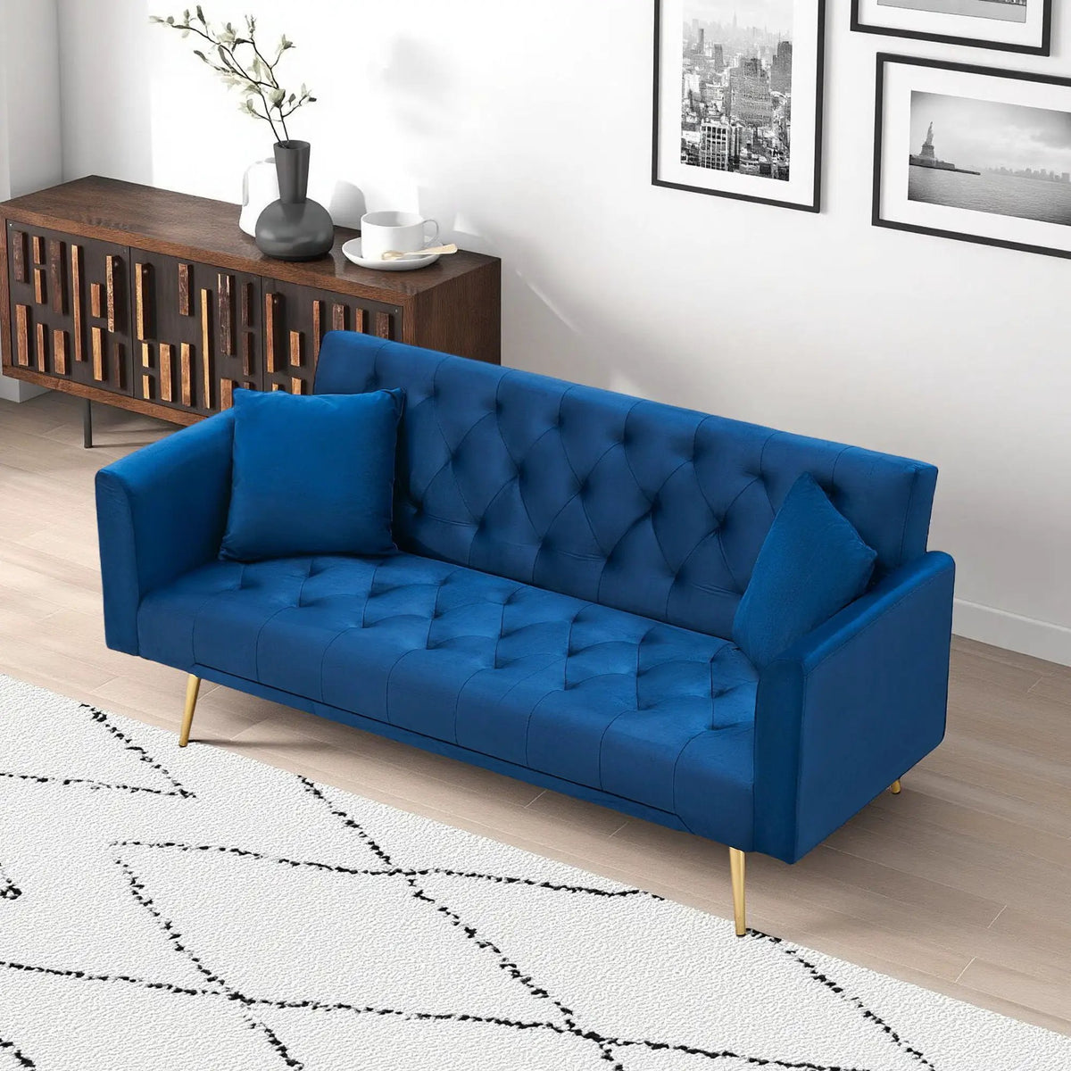 Convertible Folding Sofa Bed | Double Size | Small Space Design | Living Room Futon