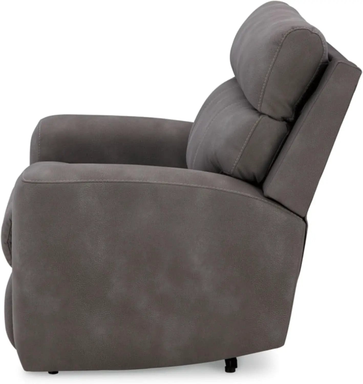 Dark Brown Faux Leather Wall Hugger Power Recliner Headrest from PriceLows™